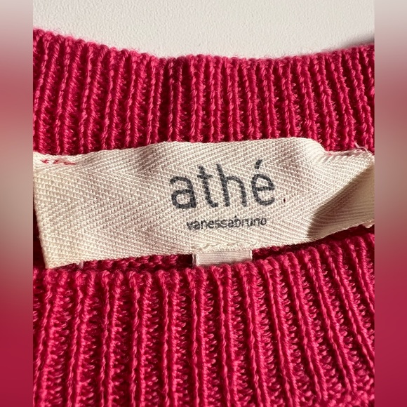 Athe by Vanessa Bruno Barbie pink wrap back sweater size S-M - Picture 5 of 7